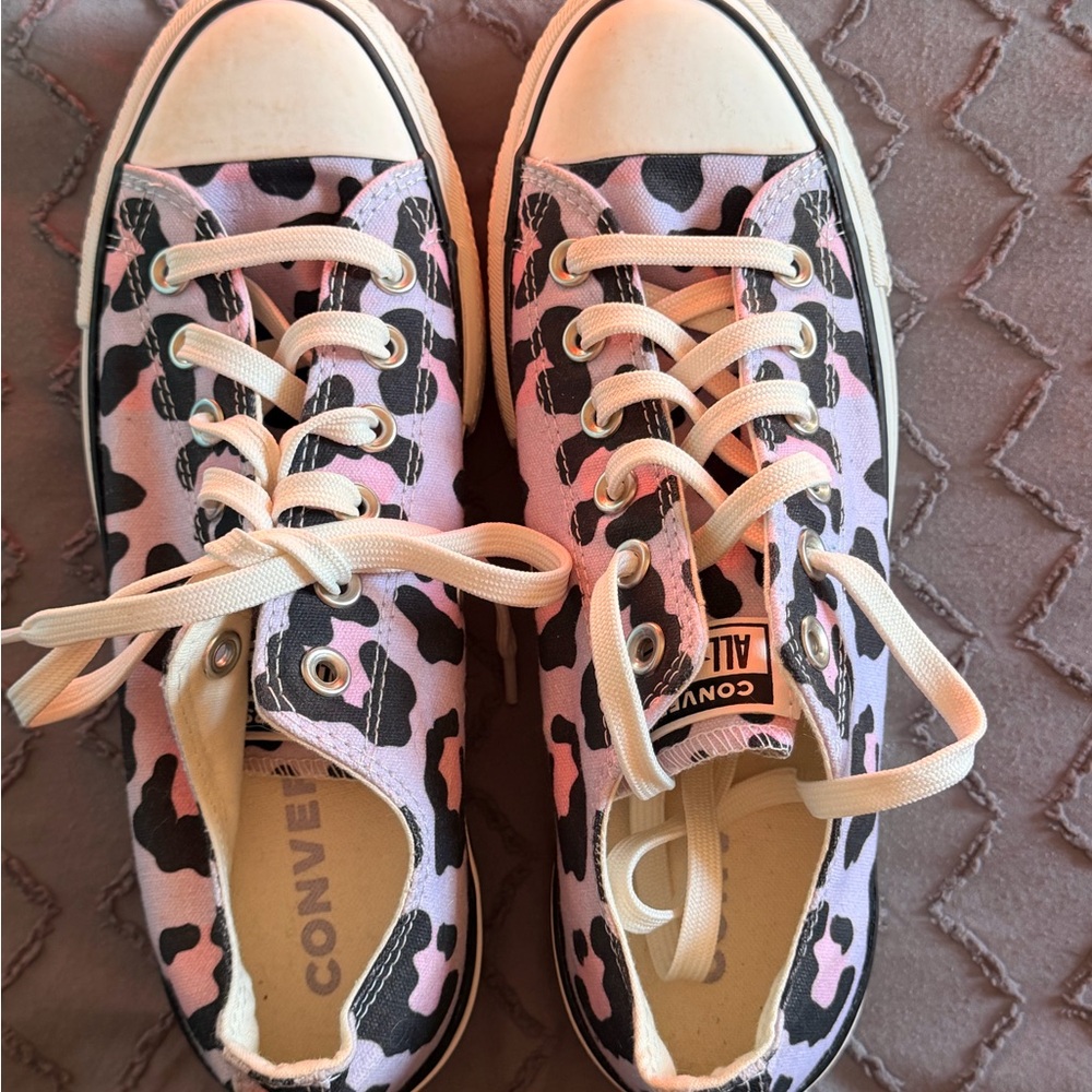 Converse Kids Pink and Black Patterned Sneakers